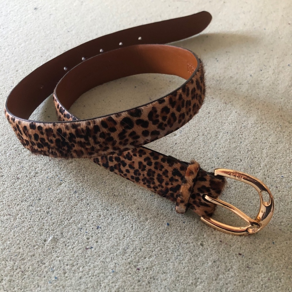 Ralph Lauren leopard print calf hair belt